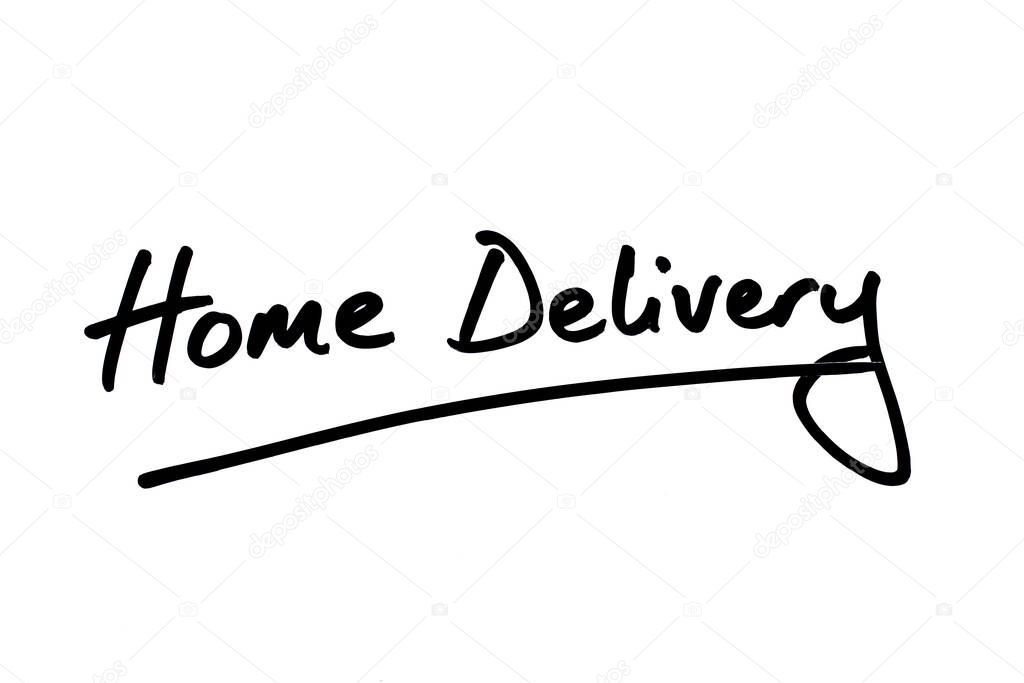 Home Delivery handwritten on a white background.