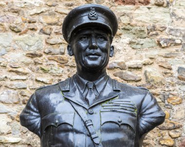 Taunton, İngiltere - 17 Mart 2020: Petherton Mareşali Harding 'in Taunton, Somerset, İngiltere' deki Taunton Şatosu 'nda bulunan büstü.