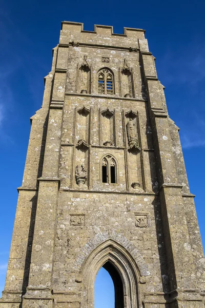 Вид Историческую Башню Святого Михаила Гластонбери Тор Сомерсете Великобритания — стоковое фото