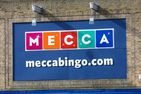 Taunton Großbritannien März 2020 Nahaufnahme Des Mecca Bingo Logos Auf — Stockfoto