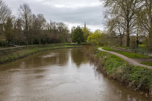 Ein Blick Auf Den River Tone Der Stadt Taunton Somerset — Stockfoto