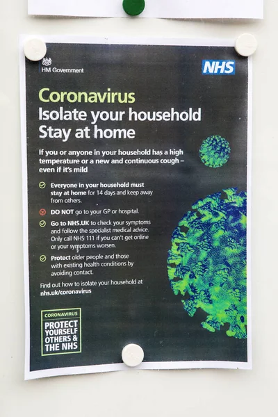 Cary Şatosu Ngiltere Mart 2020 Coronavirus Salgınıyla Ilgili Bir Hükümet — Stok fotoğraf