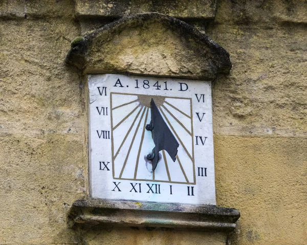 Close Relógio Sol Histórico Market Cross Cidade Shepton Mallet Somerset — Fotografia de Stock