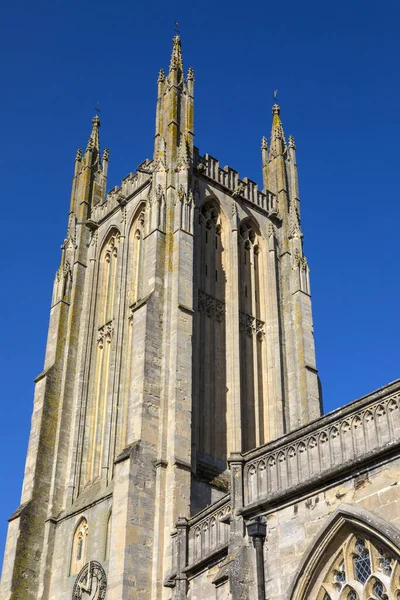 Veduta Della Chiesa Cuthbert Nella Città Wells Nel Somerset Regno — Foto Stock