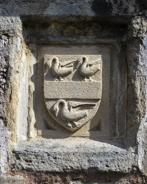 Wells, Somerset, İngiltere 'deki Vicars Close' daki bir binanın mimari ayrıntıları. Avrupa 'da ayakta kalan orijinal binaları olan en eski ve tamamen yerleşim yeri olduğu iddia ediliyor..