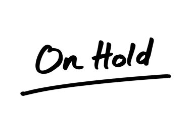 Beyaz arkaplanda el yazısıyla beklemede.