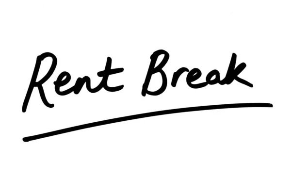 Rent Break Escrito Mão Sobre Fundo Branco — Fotografia de Stock