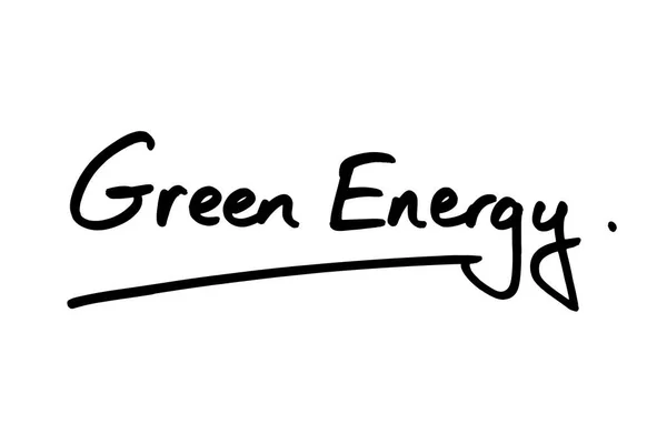 Energía Verde Escrita Mano Sobre Fondo Blanco — Foto de Stock