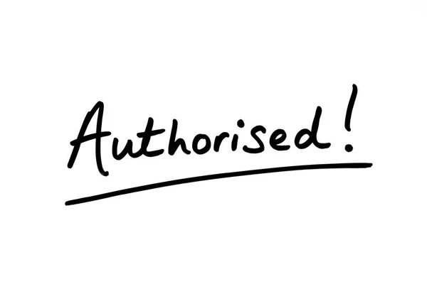 Word Authorised Handwritten White Background — Stock Photo, Image