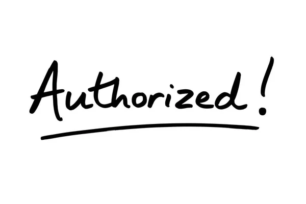 Word Authorized Handwritten White Background — Stock Photo, Image