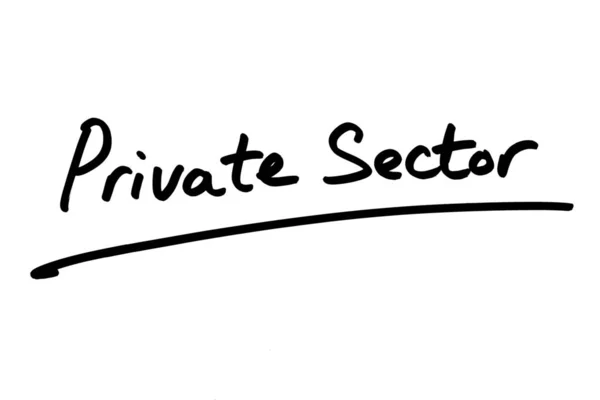 Private Sector Handwritten White Background — Stock Photo, Image
