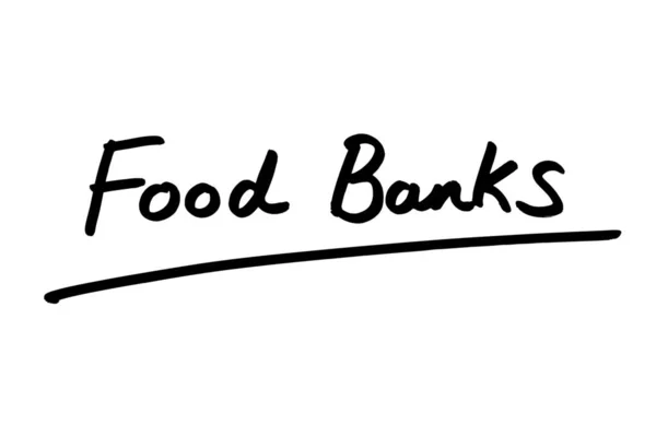 Bancos Alimentos Escritos Mano Sobre Fondo Blanco — Foto de Stock