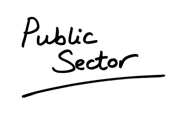 Openbare Sector Handgeschreven Een Witte Achtergrond — Stockfoto