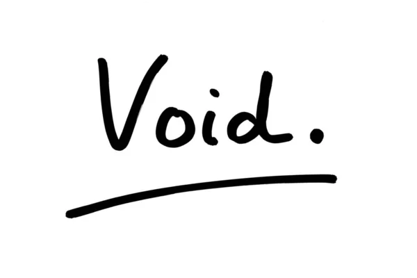 Word Void Handwritten White Background — Stock Photo, Image