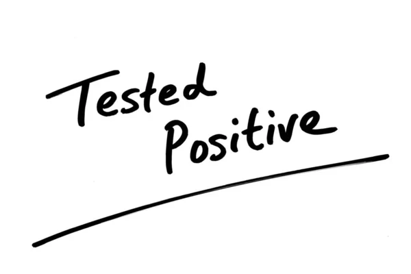 Getestete Positive Handschrift Auf Weißem Hintergrund — Stockfoto