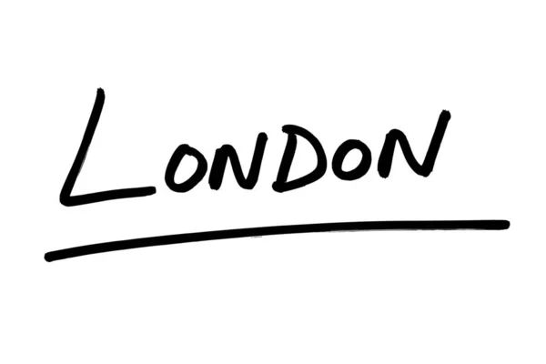 Λονδίνο Χειρόγραφο Λευκό Φόντο — Φωτογραφία Αρχείου
