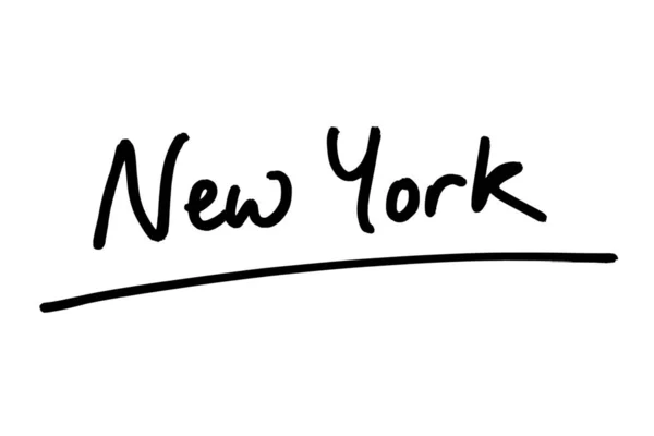 Нова Йорка Рукописна Білому Тлі — стокове фото