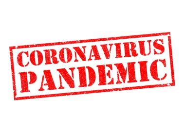 CORONAVIRUS PANDEMIC Kırmızı Rubber Damgası beyaz arkaplan üzerine.