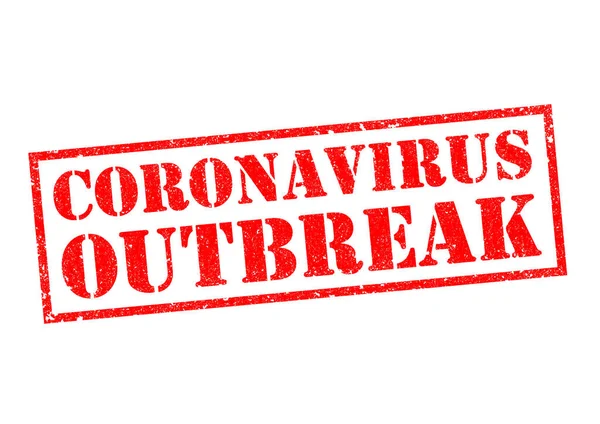 Coronavirus Açik Kauçuk Damgası Beyaz Arkaplan Üzerinde — Stok fotoğraf