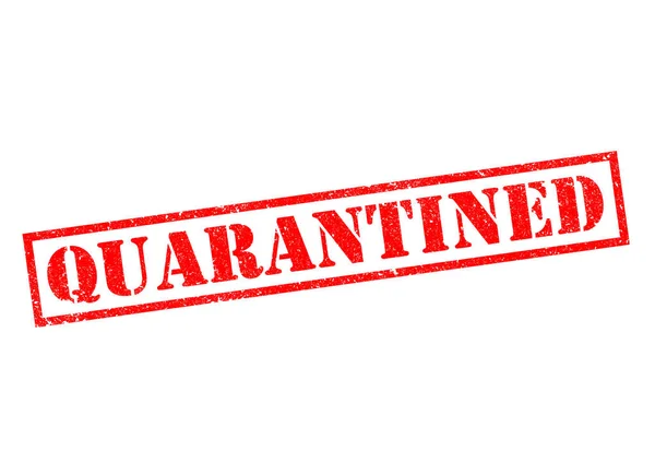 Quarantined Red Rubber Stamp White Background — Stock Photo, Image