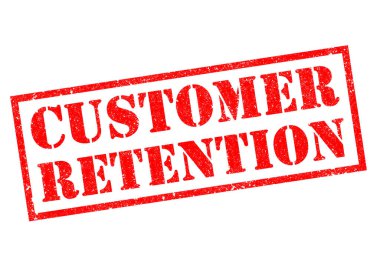 CUSTOMER RETENTION kırmızı Rubber Stamp beyaz arkaplan üzerine.