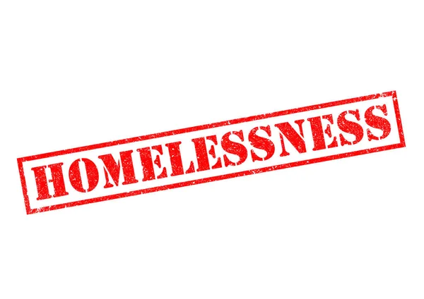 Homelessness Red Rubber Stamp White Background — Stock Photo, Image