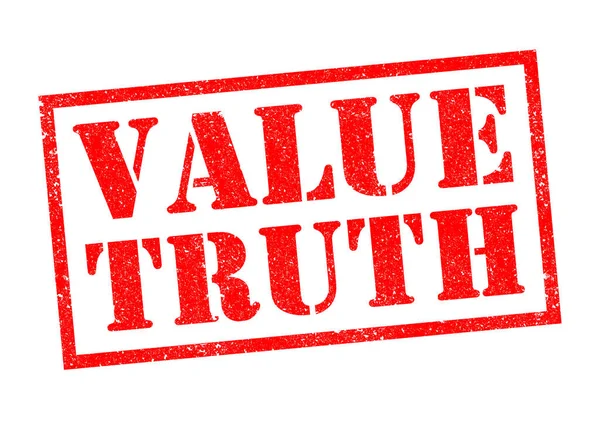 Wert Wahrheit Rote Gummistempel Auf Weißem Hintergrund — Stockfoto