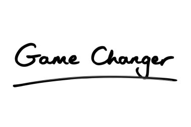 Beyaz arkaplanda el yazısıyla Oyun Değiştirici.