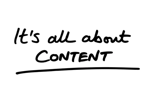 Its All Content Handwritten White Background — Stock Photo, Image