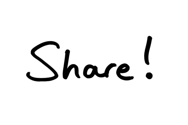 Das Wort Share Handgeschrieben Auf Weißem Hintergrund — Stockfoto