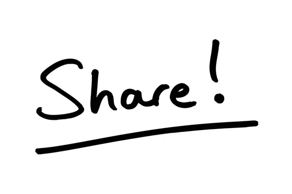 Slovo Share Ručně Napsaný Bílém Pozadí — Stock fotografie