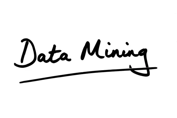 Data Mining Scris Mână Fundal Alb — Fotografie, imagine de stoc