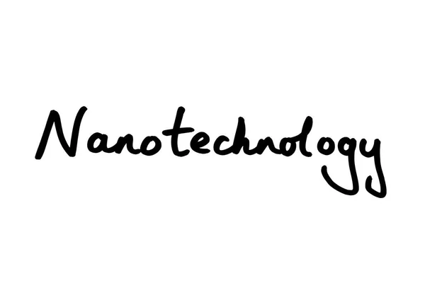 Nanotecnología Escrita Mano Sobre Fondo Blanco — Foto de Stock