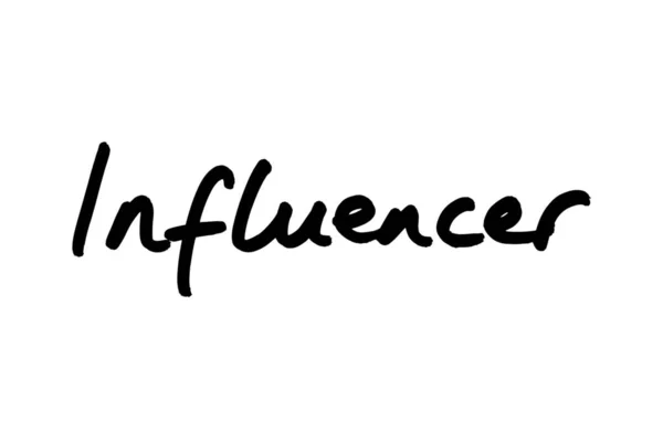 Ordet Influencer Handskriven Vit Bakgrund — Stockfoto