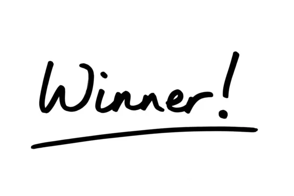 Word Winner Handwritten White Background — Stock Photo, Image