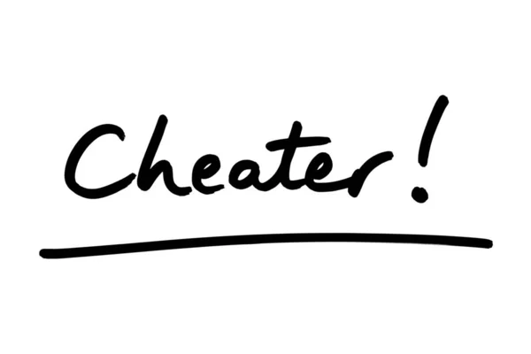 Word Cheater Handwritten White Background — Stock Photo, Image