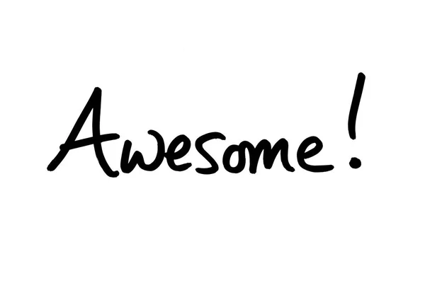 Word Awesome Handwritten White Background — Stock Photo, Image