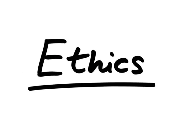 Word Ethics Handwritten White Background — Stock Photo, Image