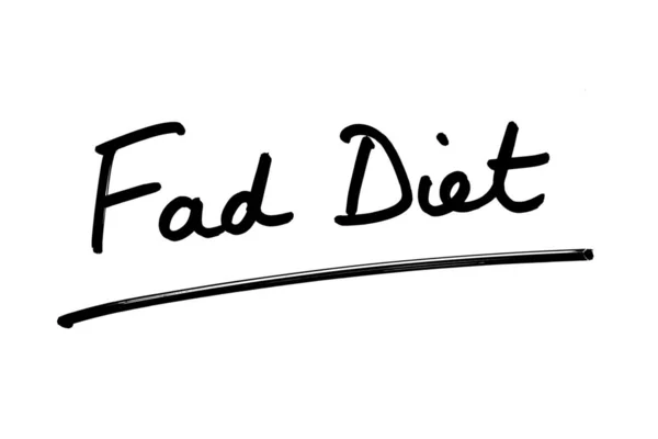 Fad Diet Handgeschreven Een Witte Achtergrond — Stockfoto