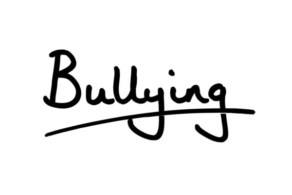 Word Bullying Handwritten White Background — Stock Photo, Image