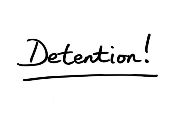 Word Detention Handwritten White Background — Stock Photo, Image