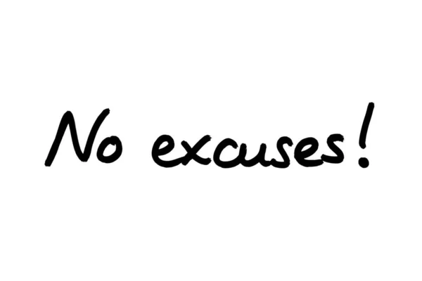 Excuses Handwritten White Background — Stock Photo, Image