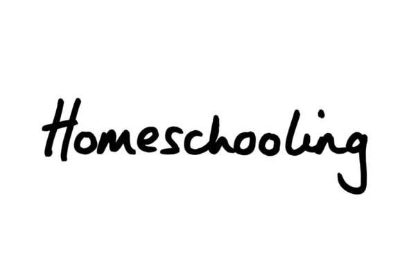 Слово Homeschooling Написане Вручну Білому Тлі — стокове фото