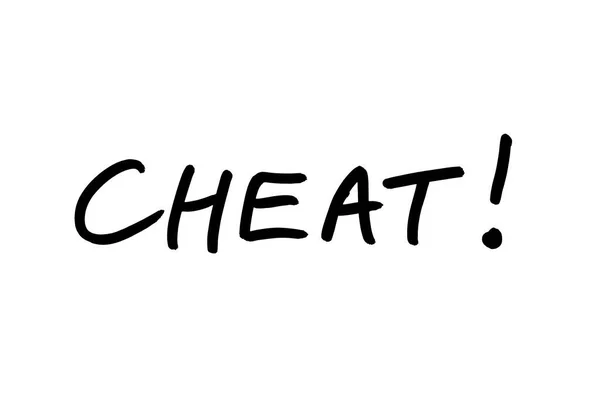 Das Wort Cheat Handgeschrieben Auf Weißem Hintergrund — Stockfoto