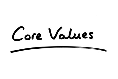 Core Values handwritten on a white background. clipart