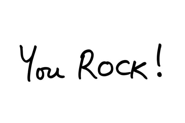 Rock Handskriven Vit Bakgrund — Stockfoto