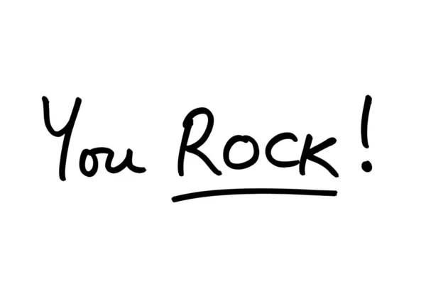 Rock Handskriven Vit Bakgrund — Stockfoto