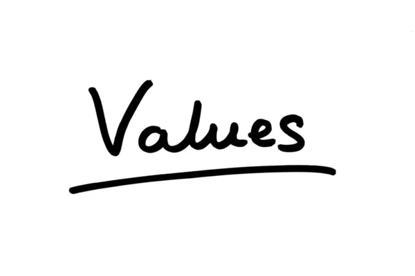 Word Values Handwritten White Background — Stock Photo, Image