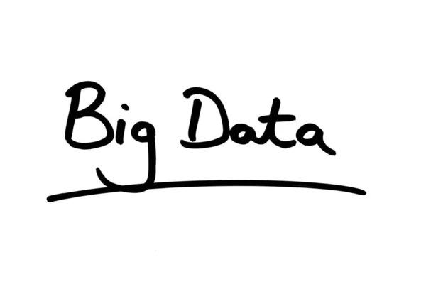 Big Data Napisany Odręcznie Białym Tle — Zdjęcie stockowe