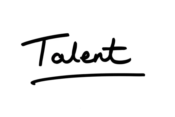 Slovo Talent Ručně Napsané Bílém Pozadí — Stock fotografie
